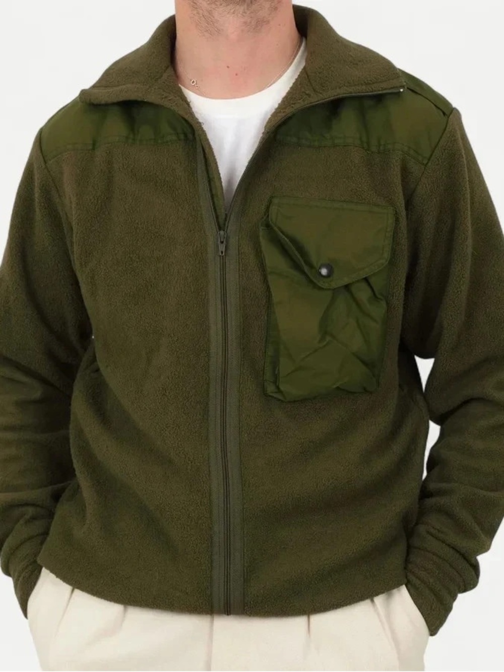 Canadian Armed Forces Vintage Military Surplus Fleece Jacket Size Small